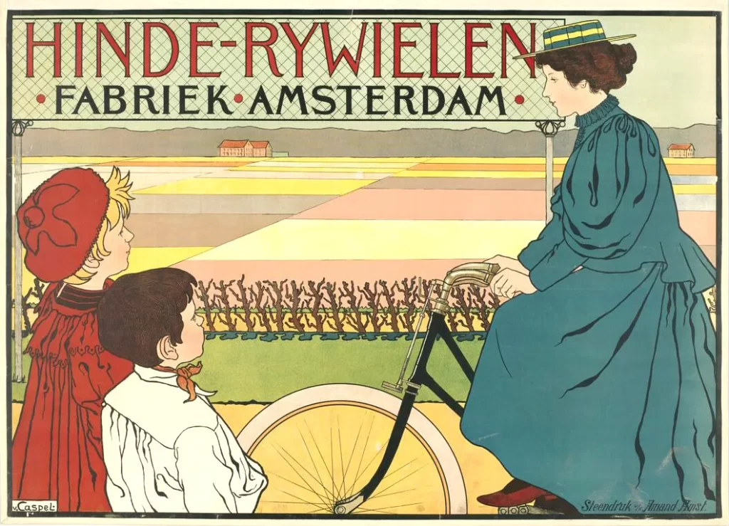 Vrouw op de fiets - reklame