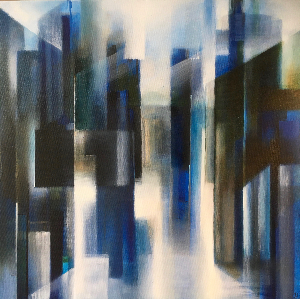 Zegers, Lopende zaken, 2021, 70 x 70 cm olieverf op doek-3 - in Het Weefhuis, Zaandijk